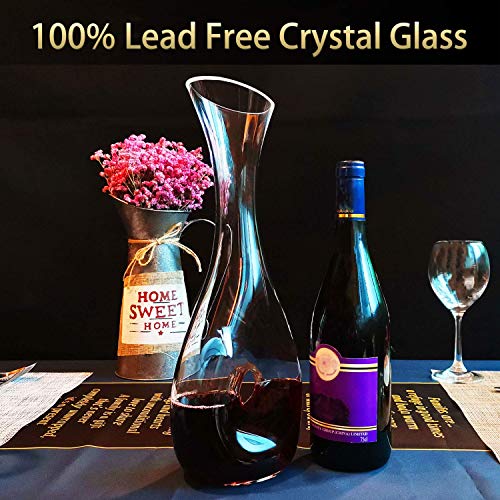 Hand-blown snail wine decanter with lid