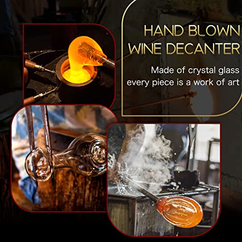 Hand-blown snail wine decanter with lid