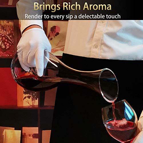 Hand-blown snail wine decanter with lid