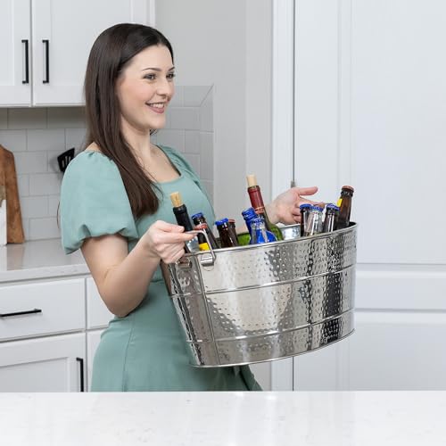 Insulated Stainless Steel Beverage Tub & Bar Mat - 6-Gallon