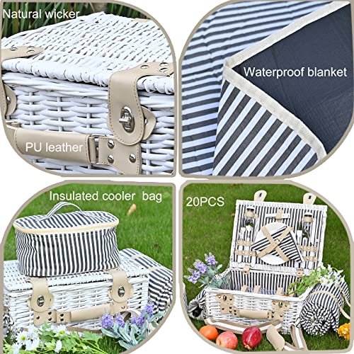2 Person Picnic Basket with Wine Bag & Cutlery