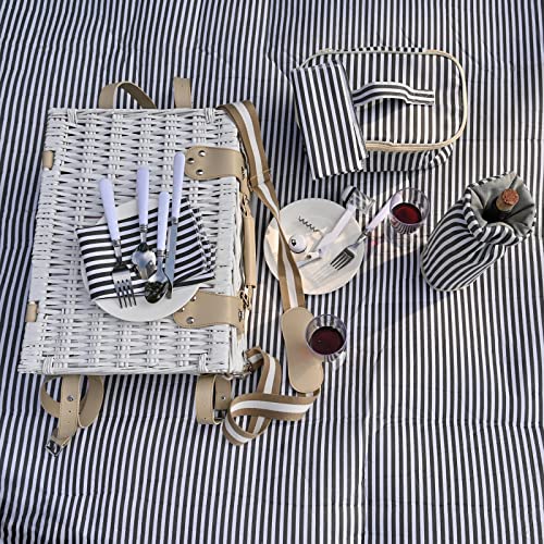 2 Person Picnic Basket with Wine Bag & Cutlery