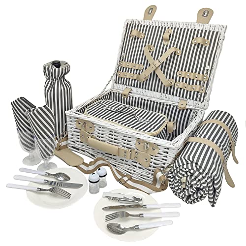 2 Person Picnic Basket with Wine Bag & Cutlery