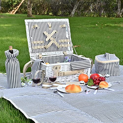 2 Person Picnic Basket with Wine Bag & Cutlery