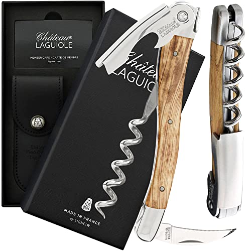 French Luxury Olive Wood Corkscrew - Laguiole Wine Opener