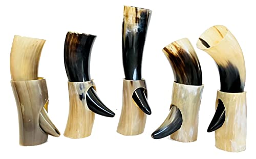 Viking Drinking Horn Set with Stand - 10oz