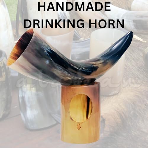 Viking Drinking Horn Set with Stand - 10oz
