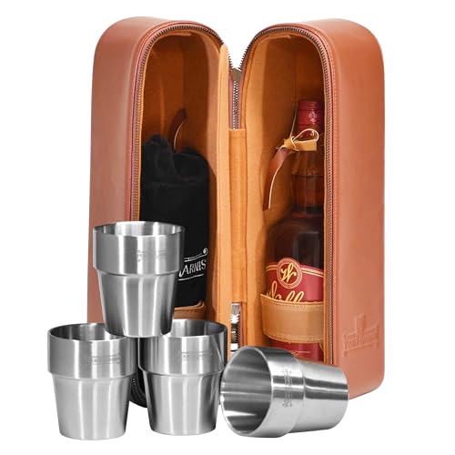 Whiskey Tote: Double Bottles & Insulated Glasses