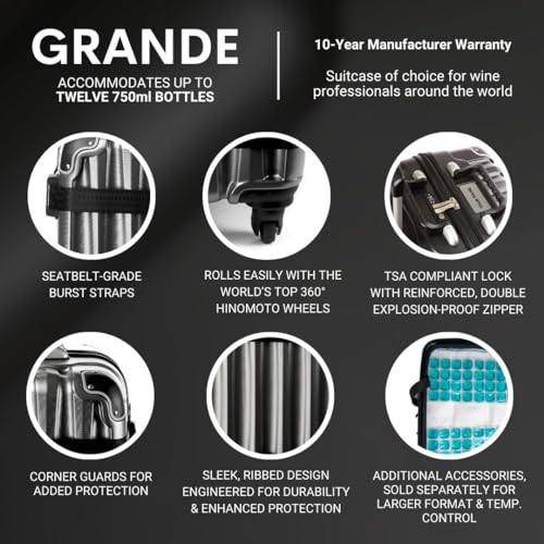 Wine Travel Suitcase Bundle - 12 Bottle Capacity