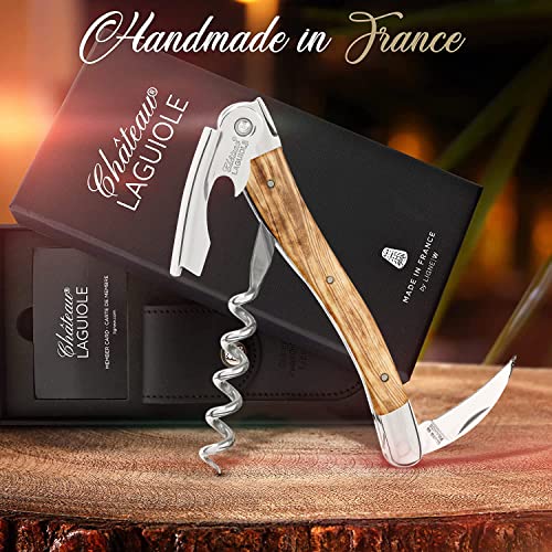 French Luxury Olive Wood Corkscrew - Laguiole Wine Opener
