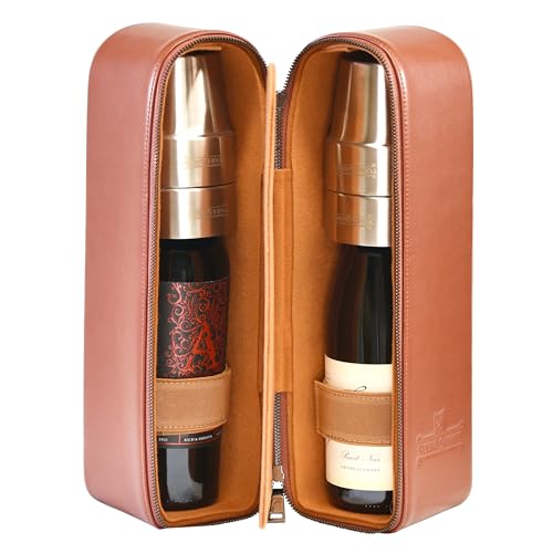 Whiskey Tote: Double Bottles & Insulated Glasses