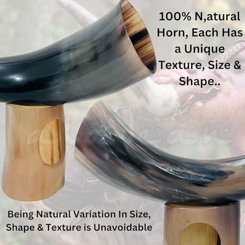 Viking Drinking Horn Set with Stand - 10oz