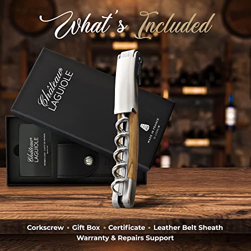 French Luxury Olive Wood Corkscrew - Laguiole Wine Opener