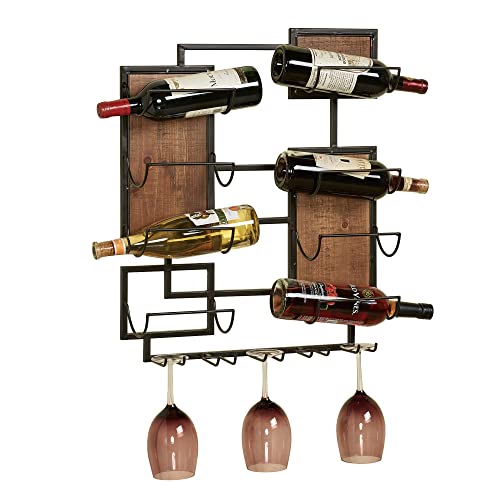 Elegant Wine Rack with Stemware Display - 8 Bottles