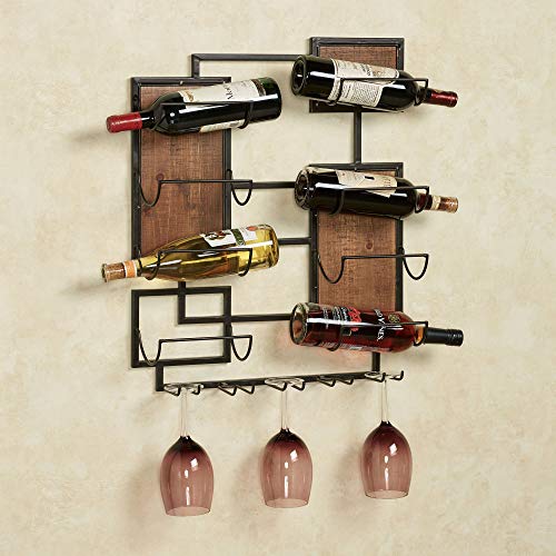 Elegant Wine Rack with Stemware Display - 8 Bottles