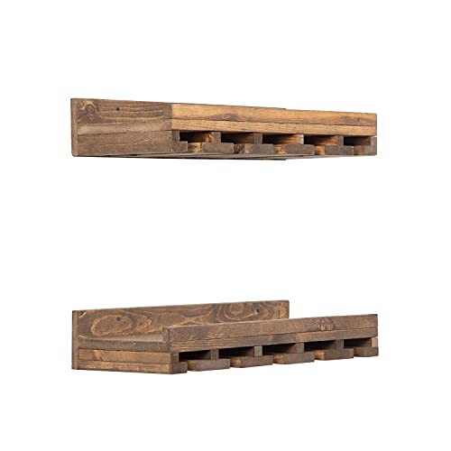 Wall-Mounted Wine Bottle & Stemware Rack - Set of 2