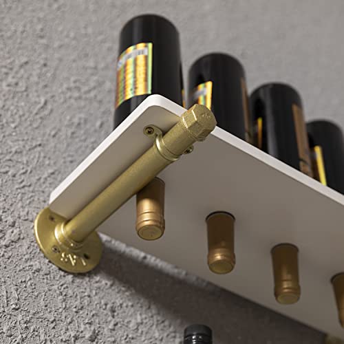 Industrial Wall Mounted Wine Rack with Glass Holders