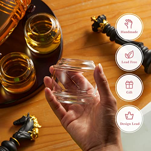 Barrel Decanter Set - 4 Whiskey Glasses Included