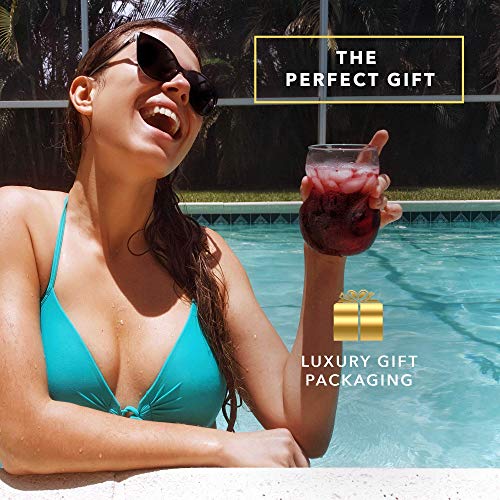 Dragon Glassware Stemless Wine Glasses with Finger Indentations