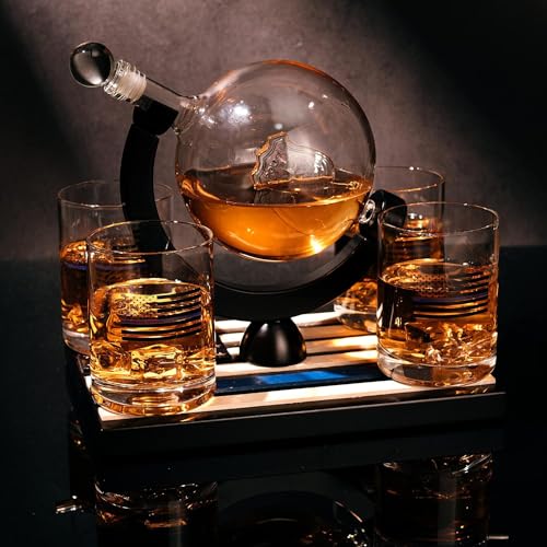 Law Enforcement Theme Wine Decanter & Glasses Set