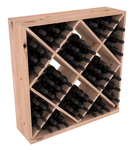 Diamond wine rack holds 82 bottles