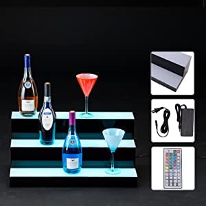 24-Inch LED Liquor Bottle Display with Remote Control