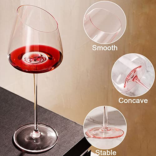 Red and Pink Lead-Free Wine Glass Set