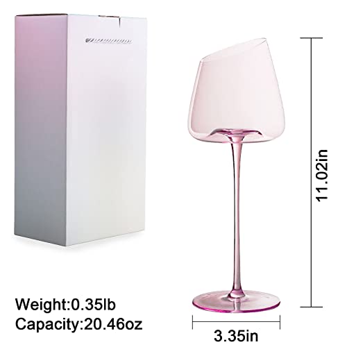 Red and Pink Lead-Free Wine Glass Set