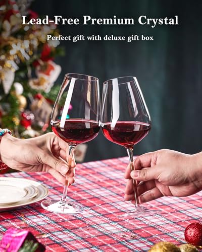 Italian Style Crystal Bordeaux Wine Glasses - Set of 4