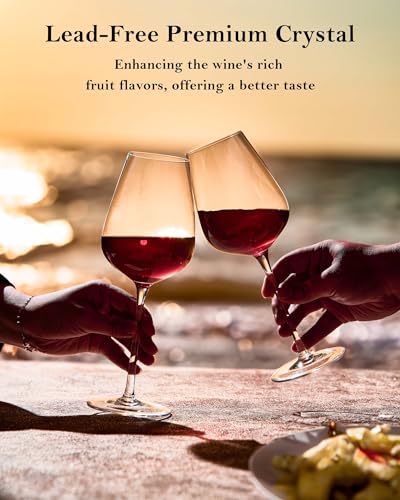 Italian Style Crystal Bordeaux Wine Glasses - Set of 4