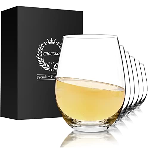 Handcrafted Chouggo Stemless Wine Glasses Set (6)
