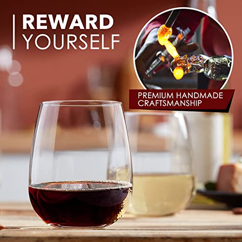 Handcrafted Chouggo Stemless Wine Glasses Set (6)