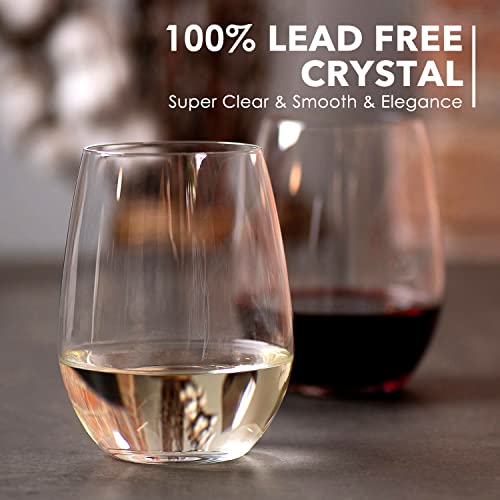 Handcrafted Chouggo Stemless Wine Glasses Set (6)