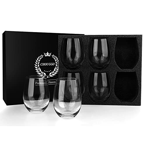 Handcrafted Chouggo Stemless Wine Glasses Set (6)