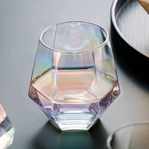 Rainbow Stemless Wine Glass Set, 12 Piece