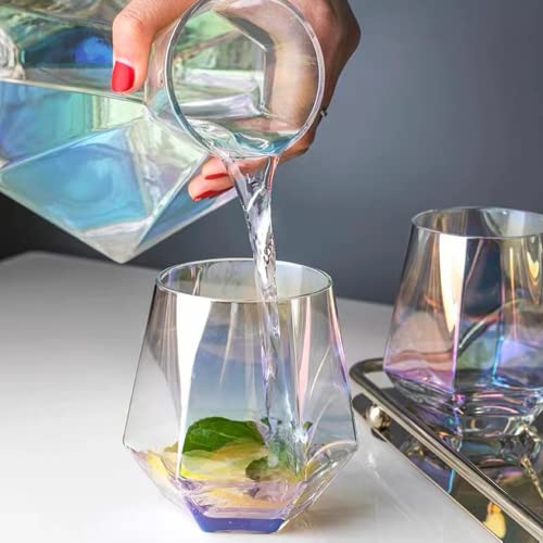 Rainbow Stemless Wine Glass Set, 12 Piece