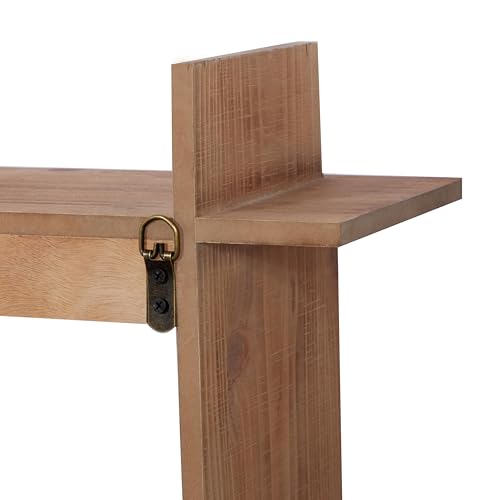 Wooden Geometric Wine Rack with Glass Holders