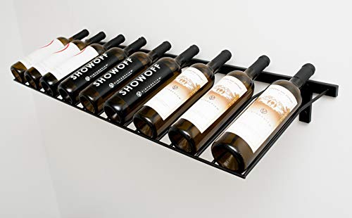 Satin Black Wall-Mounted Wine Rack (9 Bottles)