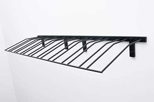 Satin Black Wall-Mounted Wine Rack (9 Bottles)