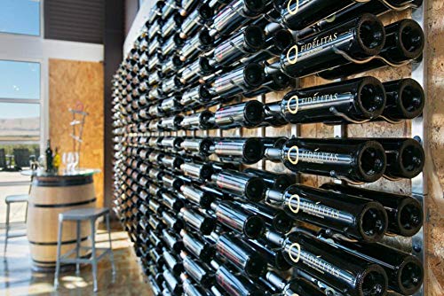 Satin Black Wall-Mounted Wine Rack (9 Bottles)