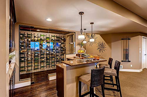 Satin Black Wall-Mounted Wine Rack (9 Bottles)