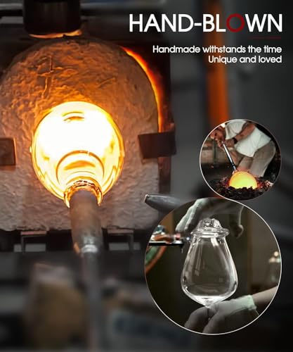 LUNA & MANTHA White Wine Glasses Set of 4, Crystal Wine Glasses 14oz Hand Blown- Modern Wine Glasses with Stem, Perfect for Red & White- Gift Packaging for Daily Use, Wedding Anniversary or Birthday