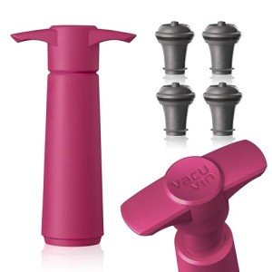 Vacu Vin Pink Wine Saver with Stopper - Reusable
