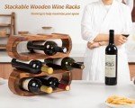Stackable Rustic Wooden Wine Rack for Countertop