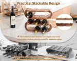 Stackable Rustic Wooden Wine Rack for Countertop