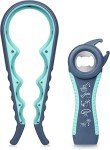 MAEXUS Jar Opener Kit, 4 in 1 Jar Opener for Seniors with Arthritis, 5 in 1 Multi-Function Bottle Opener, Bottle Can Opener Set, Jar Opener for Weak Hands, Jar Opener Grip Lid Twist Gripper