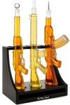 Gun-themed 3-piece whiskey decanter set
