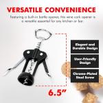 Winged Corkscrew - Black & Chrome - 6.5