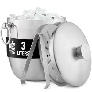 3L Insulated Stainless Steel Ice Bucket with Accessories