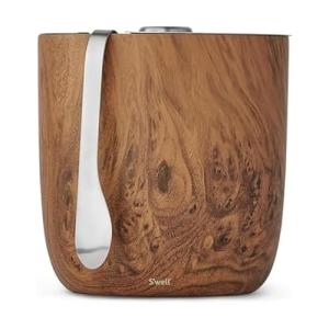 Teakwood S'well Ice Bucket with Tongs - 68oz